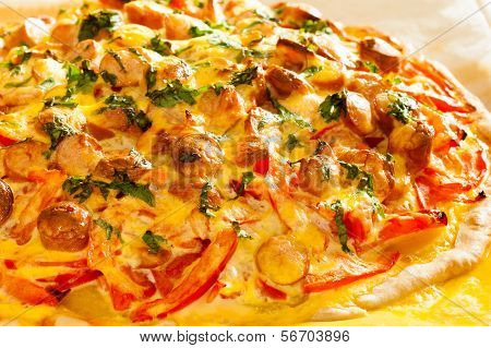 Pizza With Wurstel
