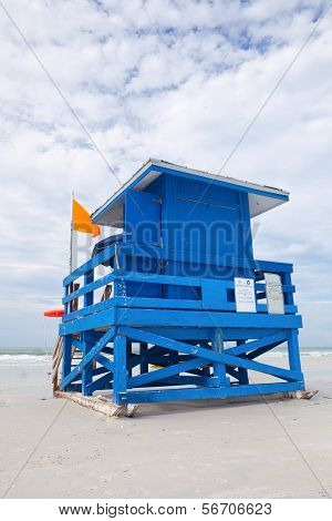 Siesta Key Beach Florida USA colorful lifeguard house