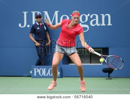 Grand Slam champion Petra Kvitova during first round match at US Open 2013 against Misaki Doi