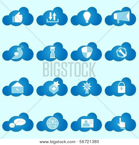 Social Network Icons On Cloud Shape