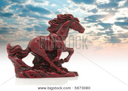 Eski moda Figurine gök kırmızı ATA