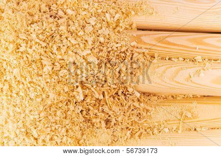 Wooden Sawdust And Logs