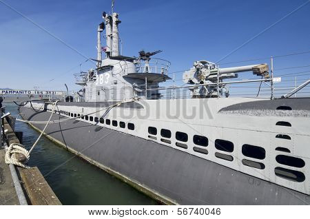 il sottomarino Pampanito, utilizzato dall'esercito degli Stati Uniti nella seconda guerra mondiale, san francisco, california, usa