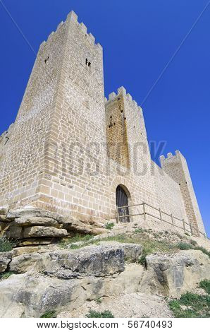 pohled na středověký hrad, Sadaba, zaragoza, Aragon, Španělsko