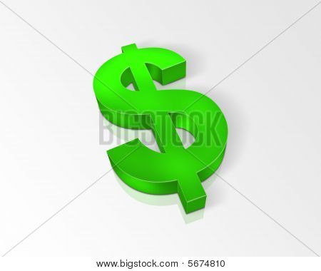 green dollar symbol (3d)