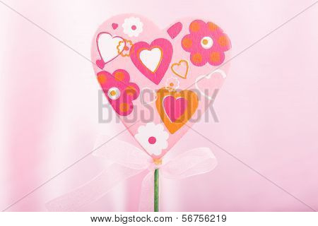 Pink handmade heart