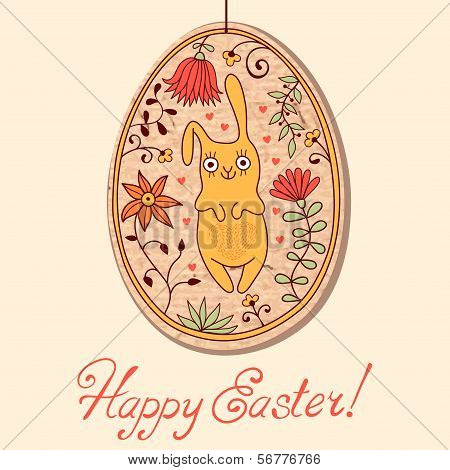 Easter egg with bunny