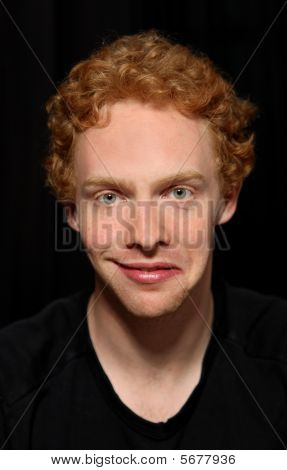 Man with unusual expression (schizophrenic)