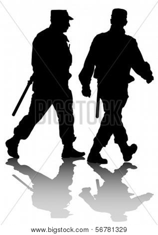 Vector drawing of special police force
