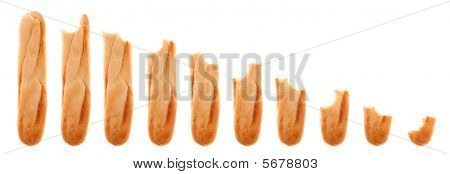 ชุดทั้งหมด และกัด baguette ค่อย ๆ ถูกกินไป