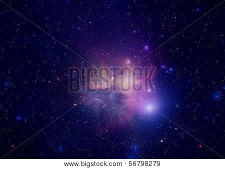 Star field in space and a nebulae