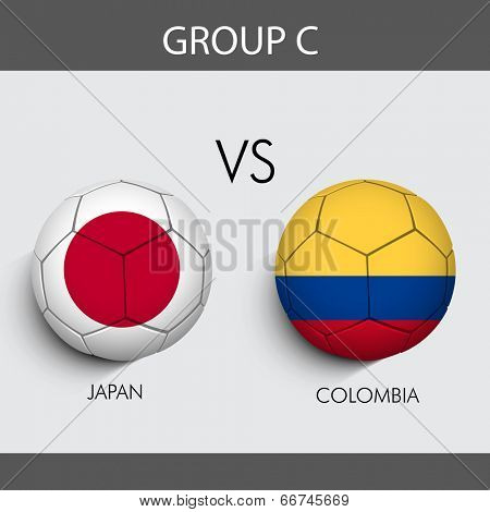 Group C Match Japan v/s Colombia countries flags