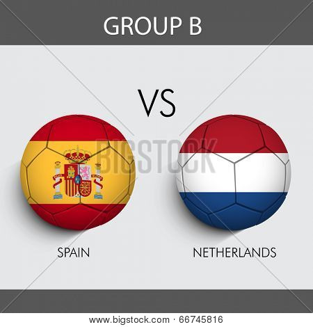 Group B Match Spain v/s Netherlands countries flags