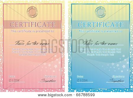 Cute vector certificate poster