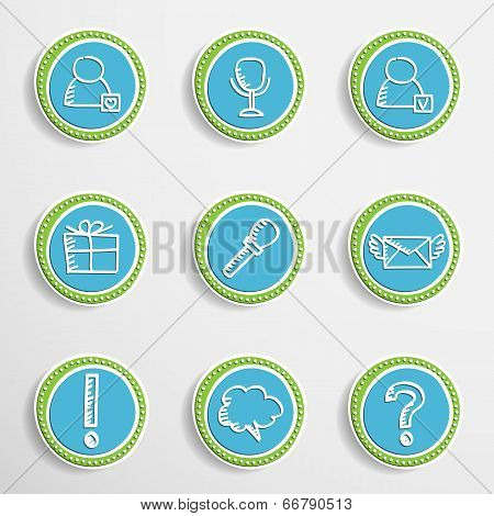 Web Buttons with Drawing Icons