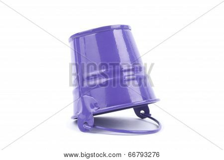Metal Bucket Isolated On A White Background.