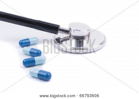 Stethoscope And Pills.