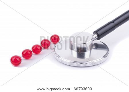Stethoscope And Pills.