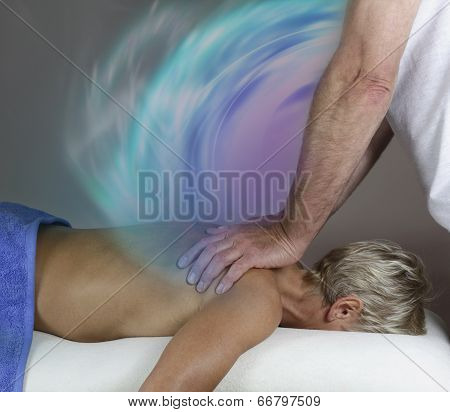Tranferring energy during healing massage