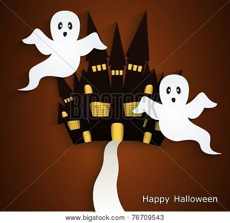 Halloween Background With Scary Ghosts
