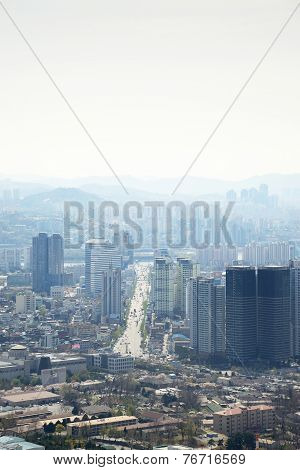 Seoul, Korea - April 04, 2014: View Of Yongsan And Dongjak From Namsan In Seoul