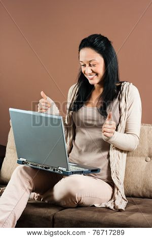 Young woman with laptop