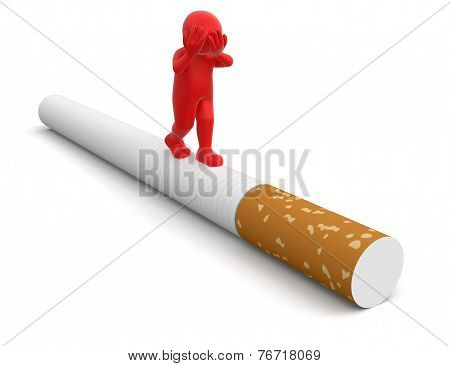 Man and Cigarette  (clipping path included)