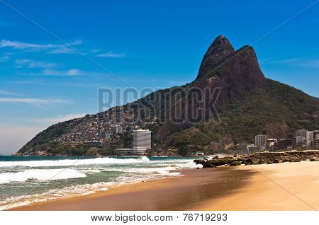 Ipanema Beach on Sunny Summer Day