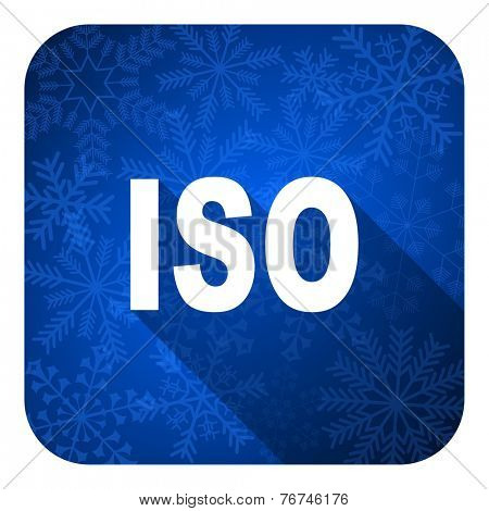 iso flat icon, christmas button 