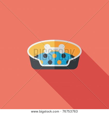 Pet Bed Flat Icon With Long Shadow,eps10