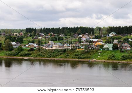 Small Russian Village On Sukhona River