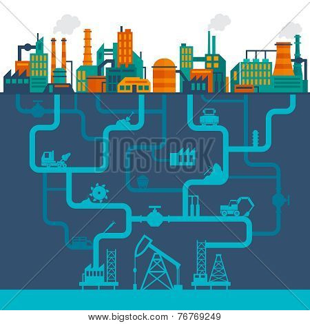 Flat industry background