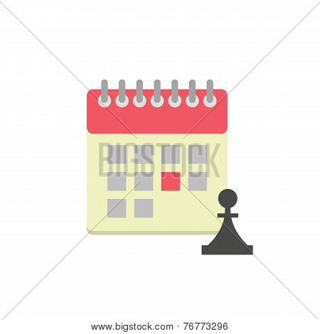 Flat style calendar icon