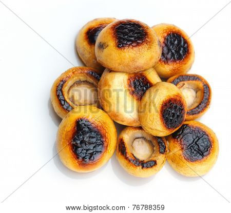 mashroom food vegetable grilled isolated on white background