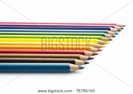 Color Pencil On White Background