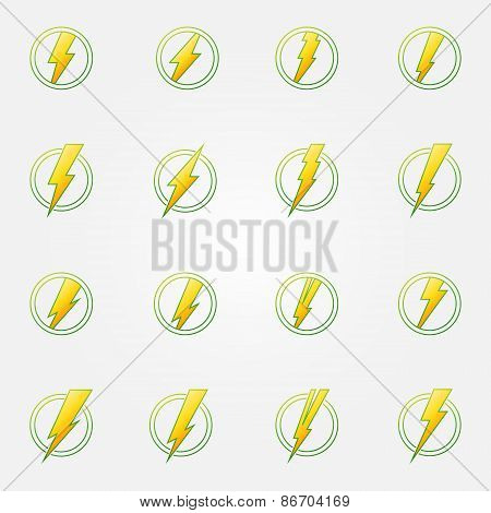 Lightning eco icons concept
