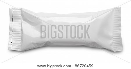 Blank Plastic Pouch Food Packaging On White