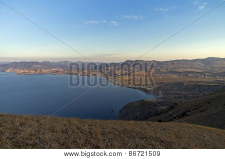 Crimea. View Of The Bay From The Slope Of Cape Meganom.