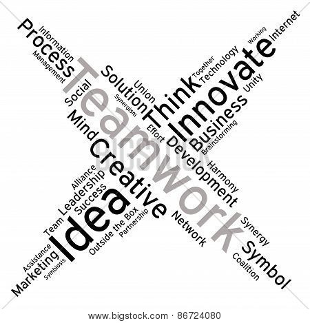 Teamwork Star Shaped Word Cloud