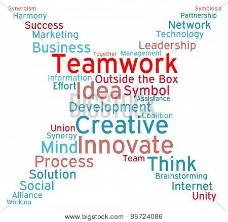 Teamwork Star Shaped Word Cloud