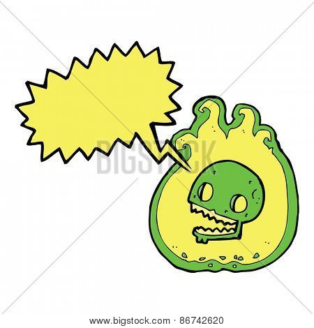 cartoon halloween flame border with speech bubble