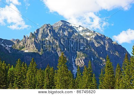 Mountains and forests in Telluride Colorado USA.