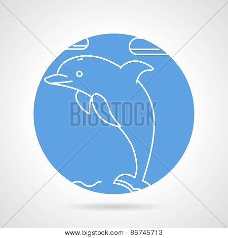 Round vector icon for dolphin