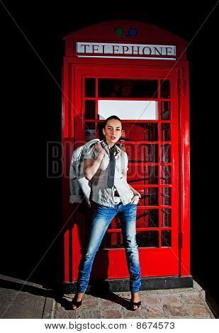 Seksowny w publicznych Callbox