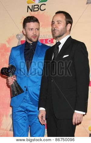 LOS ANGELES - MAR 29:  Justin Timberlake, Tom Ford at the 2015 iHeartRadio Music Awards Press Room at the Shrine Auditorium on March 29, 2015 in Los Angeles, CA