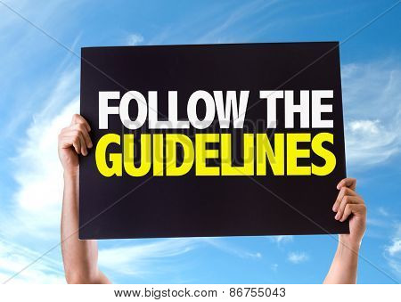 Follow the Guidelines card with sky background