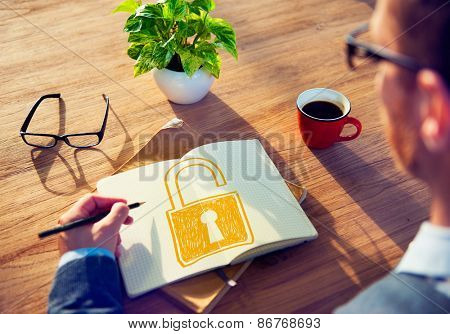 Password Privacy Log in Sucurity Lock Guard Concept