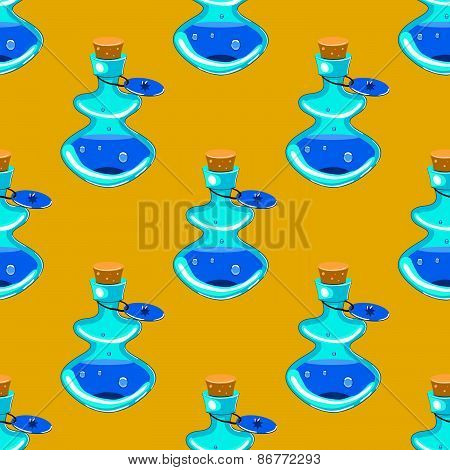 flask with elixir seamless pattern