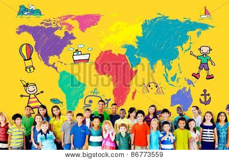 World Kids Journey Adventure Imagination Travel Concept