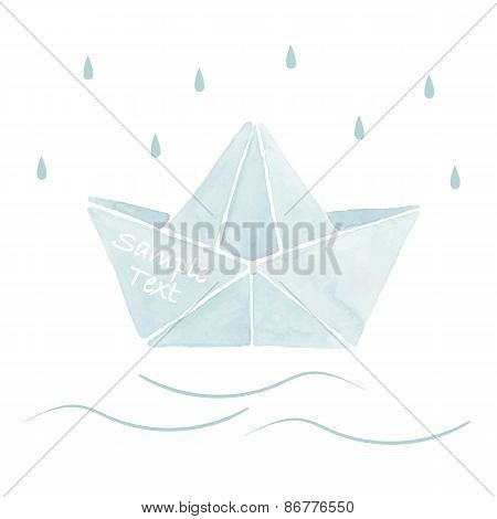 Watercolor paper boat